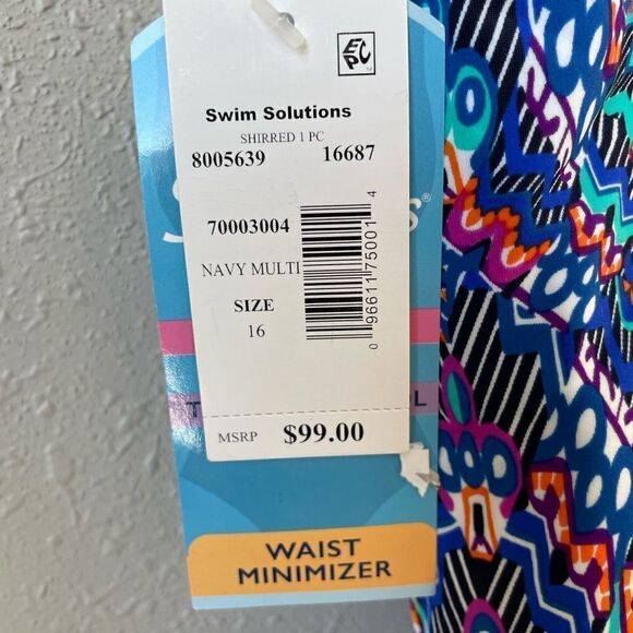 NWT Swim Solutions One Piece Swim Suit Size 14 or 16 - Picture 6 of 7